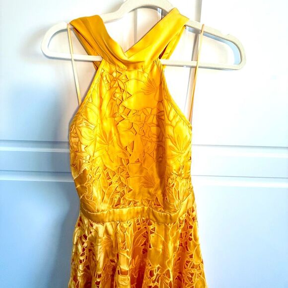 NWT Ramy Brook Leyla halter neck mini Dress in Marigold Size S - Picture 3 of 8